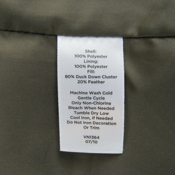 TALBOTS Women's Size XS, Brown, Polyester, Duck Down Filled Puffer Vest - Picture 6 of 6